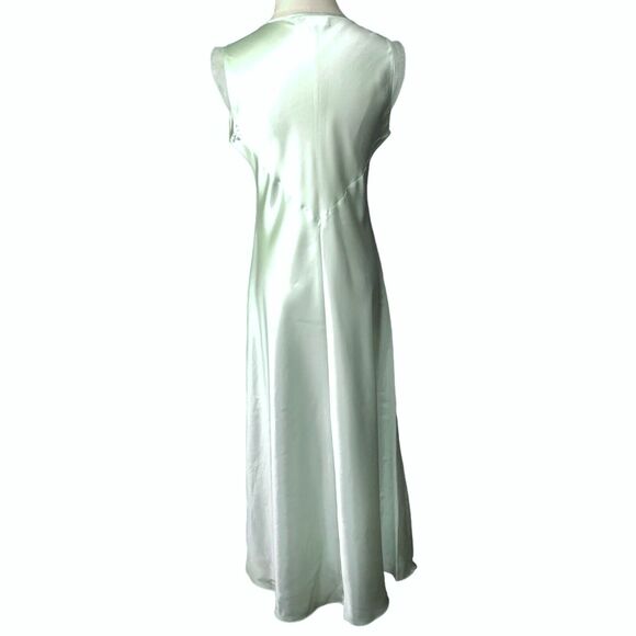 Oscar De La Renta Nightgown XS Pale Green Shiny Satin Romantic Chemise - Picture 11 of 12